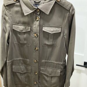 Olive AQUA military button up